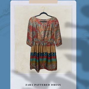 Zara Patterned Colorful Dress M (great condition)✨